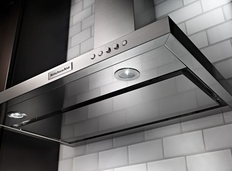 Efficient kitchen ventilation from KitchenAid. Kitchenaid Range, Range Hood Vent, Kitchen Ventilation, Hood Fan, Stainless Range Hood, Kitchen Range Hood, Wall Mount Range Hood, Outdoor Refrigerator, Kitchen Hoods