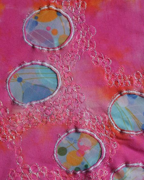 Microscopic Cells, Cells Project, A Level Textiles, Reverse Applique, Cell Biology, Free Motion Embroidery, Textiles Techniques, Natural Forms, Mold Making