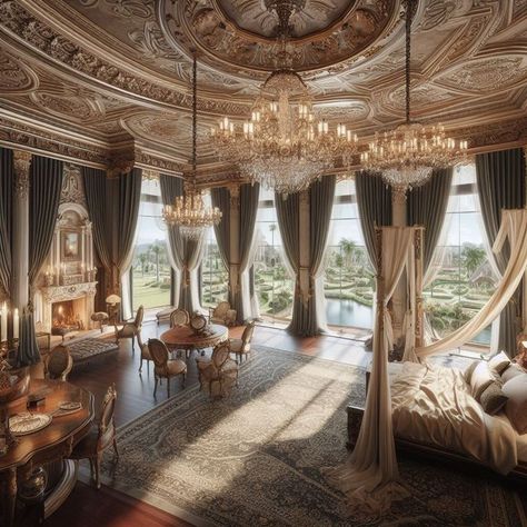 Royal Bedroom Concept Art, Palace Bathroom, English Manor Houses Interior, Manor House Interior, Rp Aesthetic, Fantasy Room, Royal Au, Castle House Design, Architectural Finishes