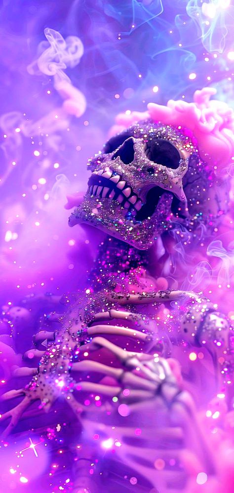 Iridescent Wallpaper Iphone Wallpapers, Purple Skull Wallpaper, Purple Halloween Wallpaper, Skull Wallpaper Iphone, Purple Rocks, Girly Skull, Crystals Purple, Holographic Wallpapers, Purple Wallpapers