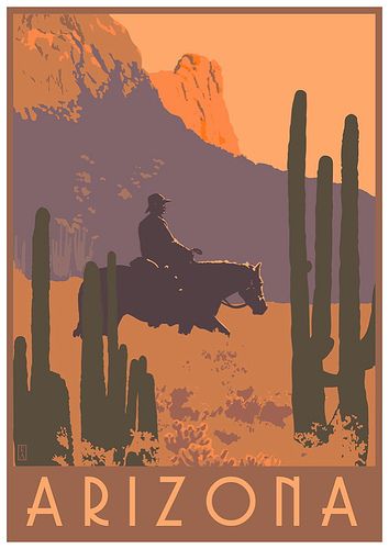 Western Posters Vintage, Arizona Poster, Western Posters, Poster Graphics, Gig Poster, Vintage Poster Design, Retro Travel Poster, Cowboy Art, National Park Posters