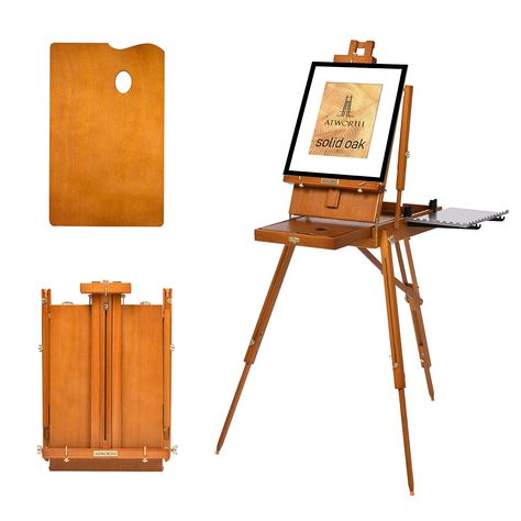 PRICES MAY VARY. 🖌️【QUALITY OAK WOOD】 Made of American red oak, ATWORTH presents a series of durable and furniture-grade art easel stand for painting. An oak tree can grow up to 100 feet in height and has natural strength and longevity. It is exceptionally strong and hardwearing compared to other woods. The oak holds the most load capacity and own the natural wooden smell that will add a more soothing vibe to start your pieces. 🖌️【SPECIAL SIDE TRAY】Compared with the traditional style wooden ea Easel For Painting, Painting Easel, Floor Easel, Sketch Box, Easel Stand, Wooden Easel, Art Easel, Wood Artist, Elegant Furniture