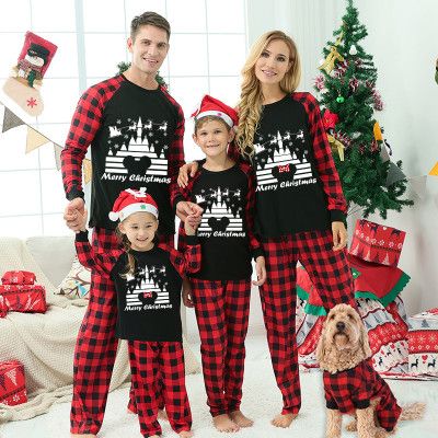 Christmas Matching Family Pajamas Castle Santa Claus Black Pajamas Set Christmas Morning Pictures, Christmas Sleepwear, Matching Family Christmas Pjs, Family Matching Pjs, Santa Pajamas, Xmas Outfit, Holiday Pjs, Matching Family Christmas Pajamas, Comfy Pjs