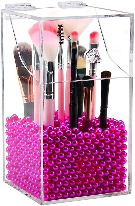 Makeup Jars, Vanity Counter, Brush Organizer, Makeup Brush Organization, Makeup Brush Holder, Cosmetic Brush, Acrylic Brushes, Acrylic Organizer, Makeup Brush Holders