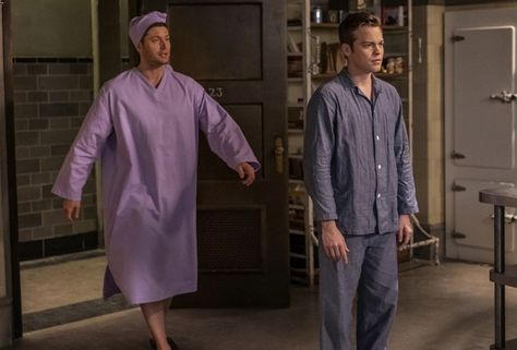 [PHOTOS] ‘Supernatural’ Season 15 Episode 14 — Dean Nightgown, Holiday | TVLine Supernatural Series Finale, Sam E Dean, Supernatural Series, Alexander Calvert, Last Holiday, John Winchester, Supernatural Pictures, Tv Supernatural, Supernatural Dean