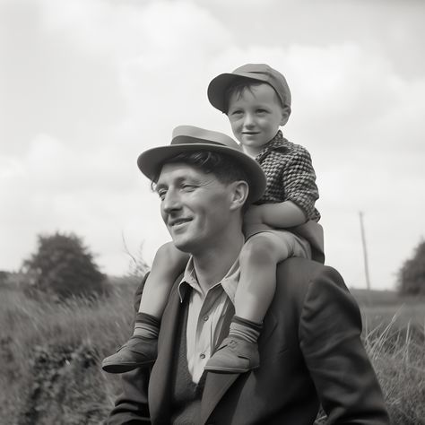 Old times. #child #father #blackandwhite #family #aiart #midjourney #generativeart #ai #digitalart #genart Vintage Family Photos, Father Photo, Inspirational Board, Vintage Family, Holding Baby, Father Figure, Aesthetic Photography Grunge, Reference Poses, Father And Son