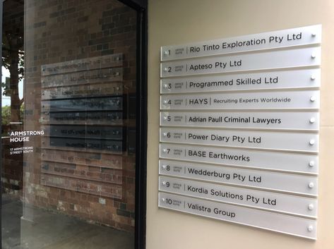 Create a Professional Presence.. with your company name on our Tenant Directory Boards Tenant Directory Signage Design, Company Name Board Design, Directory Signage Design, Name Board Design, Directory Signage, Hot Desking, Building Lobby, Reception Signage, Office Signage