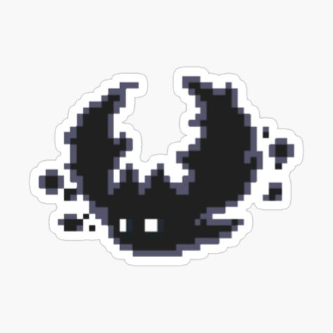 Get my art printed on awesome products. Support me at Redbubble #RBandME: https://www.redbubble.com/i/sticker/Cute-Pixel-Bat-by-bby-grgyl/134700391.JCQM3?asc=u Bat Pfp Cute, Stickers To Print Black And White, Bat Pixel Art, Goth Pixel Art Grid, Bat Pfp, Cute Bat Drawing, Bat Computer Wallpaper, Pjsk Oc, Blue Pixel Art