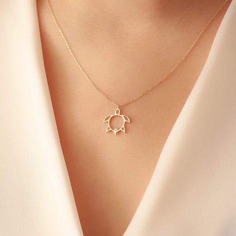 Etsy 14k Solid Gold Turtle Diamond Necklace, Diamond Turtle Necklace, Dainty Gold Turtle Necklace. Diamon Mrs Necklace, Anting Manik, Diamond Cross Necklace Gold, Lucky Necklace, Evil Eye Necklace Gold, Turtle Jewelry, Animal Necklace, Diamond Cross Necklaces, Turtle Necklace