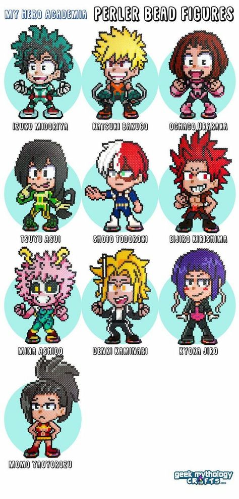 Pixel Art Emoji, My Hero Academia Figures, Graphghan Crochet, Pixel Art Kawaii, Perler Bead Designs, Perler Beads Ideas, Perler Designs, Chibi Marvel, Art Figures