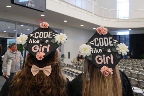 Women in Technology Graduation Cap Medical Coding Graduation Cap, Computer Graduation Cap, Information Technology Graduation Cap, Graduation Pictures Computer Science, Medical Billing And Coding Graduation Cap Ideas, Computer Science Cap Decoration, Graduation Cap Computer Science, Women In Stem Graduation Cap, Graduation Cap Designs Computer Science