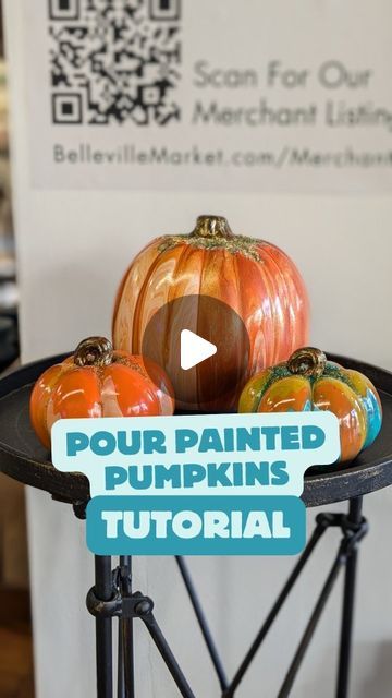 Michelle Bold, Paintspiration on Instagram: "Painted pumpkins are such a cute way to decorate for the fall season! If you enjoy pour painting I'm sure you've been dreaming up all the things you can pour on, so why not try pumpkins?! Here's 3 methods--  First you'll need to mix your paints. I used a 2:1 ratio of paint to Floetrol (American). I would discourage you from using premixed fluid acrylics because you'll want the paint on the thicker side or it will slide right off. Most premixed paints are rather thin in my experience.   Method 1: Dirty Pour-- For this method you can simply layer the colors in a large cup. You'll need a lot of paint- I used 3-4 oz for 4 inch pumpkins and 6 oz for 6 inch pumpkins.   Method 2: Layering Colors-- Layering the colors in a cup for a dirty pour will give Pumpkin Paint Pouring, Acrylic Paint Pour Pumpkin, Acrylic Pour Pumpkin, Paint Pouring For Beginners, Pumpkin Painting Party, Colorful Pumpkins, Fake Pumpkins, Flow Painting, Pumpkin Party