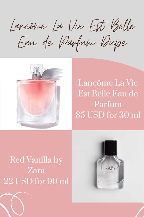 Zara Red Vanilla Perfume, Zara Red Vanilla, La Vie Est Belle Perfume, Zara Perfume, Perfume Hacks, Lancome Perfume, Vanilla Smell, Fragrances Perfume Woman, Makeup Accesories