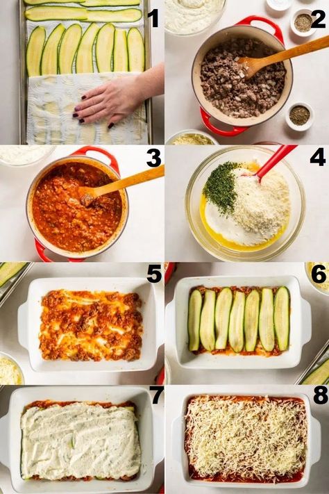 Keto Zucchini Lasagna, Paleo Lasagna, Healthy Lasagna Recipes, Dukan Recipes, Zucchini Recipes Healthy, Banting Recipes, Keto Zucchini, Beef Lasagna, Lasagna Ingredients