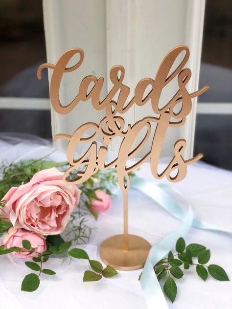 Laser Cut Gifts, Cards And Gifts Table, Party Signage, Find Your Seat Sign, Gold Wedding Signs, Gift Table Wedding, Find Your Seat, Gifts Table, Diy Laser Cut