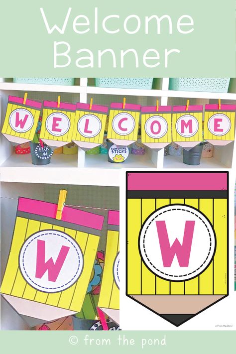 Print a beautiful pencil welcome banner for your classroom or learning space with our printable pennants. This is a free offering when you subscribe with your email to our newsletter. Welcome Banner Printable Free, Welcome Banner Printable, Free Classroom Decor, Welcome To Our Classroom, Preschool Clipart, Teaching Classroom Decor, Welcome Banners, Vip Kid, Classroom Welcome