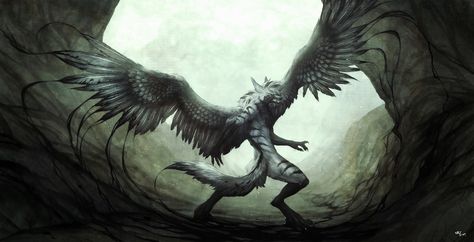 after_the_storm__full_by_GunnerRomantic ------ A winged werewolf Demonic Wolf, For Free, Wallpapers, Anime