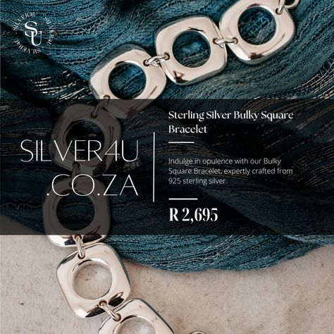 Make a bold statement with our Sterling Silver Bulky Square Bracelet! Crafted from high-quality 925 sterling silver, this chunky bracelet is the perfect way to add a touch of luxury and edge to any outfit. Its unique square design and substantial weight make it a real eye-catcher. Shop now and elevate your wrist game! https://www.silver4u.co.za/products/bulky-square-bracelet #silverjewelry #sterlingsilver #bracelets #chunkybracelets #jewelry #fashion #style #giftideas #shopsmall Square Bracelet, Chunky Bracelet, Wrist Game, Chunky Bracelets, Square Design, Small Shop, Silver Jewelry, 925 Sterling Silver, Bracelet