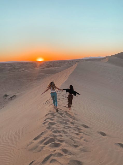 glamis sand dunes in california. fun adventure with friends. amazing sunrise Adventure With Friends, Glamis Sand Dunes, Sand Dunes Photoshoot, Amazing Sunrise, Fun Adventure, Jaisalmer, Summer Bucket Lists, Sand Dunes, Amazing Adventures