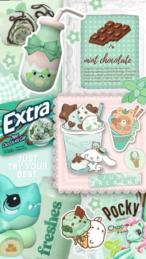 💚 Mint Chocolate Love 🍫🌿 Strawberry Cute, Mint Aesthetic, Mint Choco, Mint Chocolate Chip Ice Cream, Mint Chocolate Chip, Mlp Oc, Style Aesthetics, A Aesthetic, Try Your Best