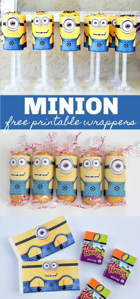 Minion Twinkie Printable, Minion Snacks Ideas Parties Food, Printable Minions Free, Minion Pretzel Rods, Free Printable Minion Templates, Minion Birthday Party Decorations Free Printable, Minion Birthday Party Favors, Minion Treats Ideas, Minion Goodie Bags