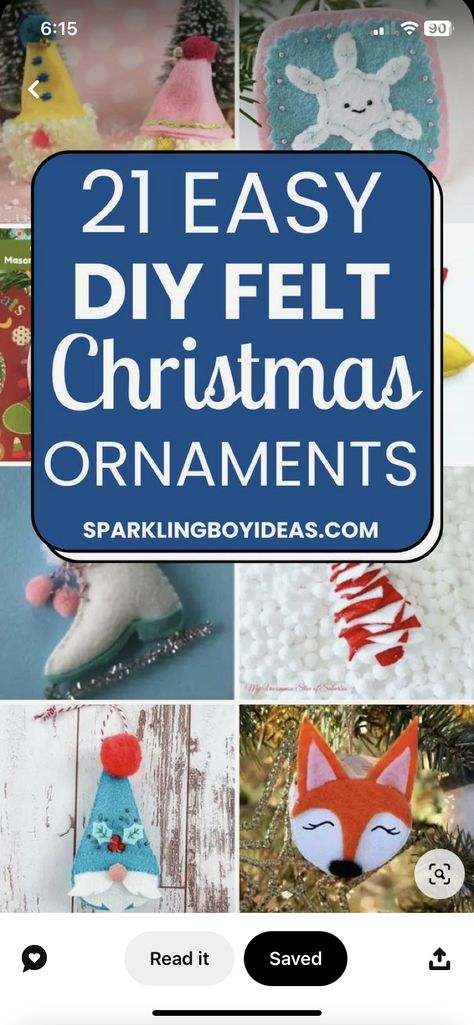 Easy Felt Christmas Ornaments, Diy Felt Ornaments, Diy Felt Christmas, Felt Ornaments Diy, Diy Felt Christmas Ornaments, Affordable Christmas Decorations, Diy Felt Christmas Tree, Dollar Store Christmas Crafts, Diy Christmas Crafts