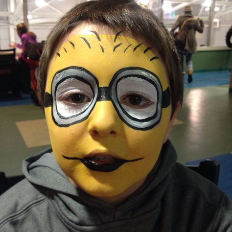 Minions Makeup, Full Face Painting, Funny Face Paint, Minion Makeup, Minion Face Paint, Kids Face Painting, Minion Painting, Face Painting Ideas For Kids, Minion Drawing