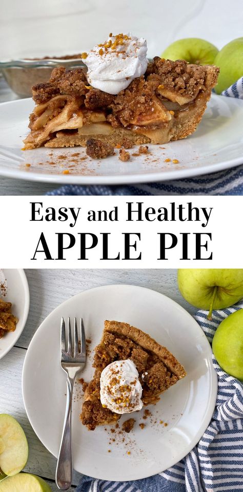 Vegan Apple Pie Filling, Apple Pie With Crumb Topping, Paleo Apple Pie, Apple Pie Crust, Healthy Holiday Desserts, Almond Flour Crust, Paleo Apple, Healthy Apple Pie, Healthy Pies