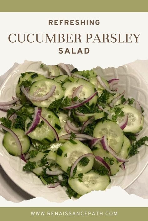 Parsley Cucumber Salad, Cucumber Parsley Salad, Cucumber Salad Vinegar, Twice Baked Cauliflower, Cucumber Health Benefits, Parsley Recipes, Parsley Salad, Cucumber Benefits, Salad Recipes Healthy Easy