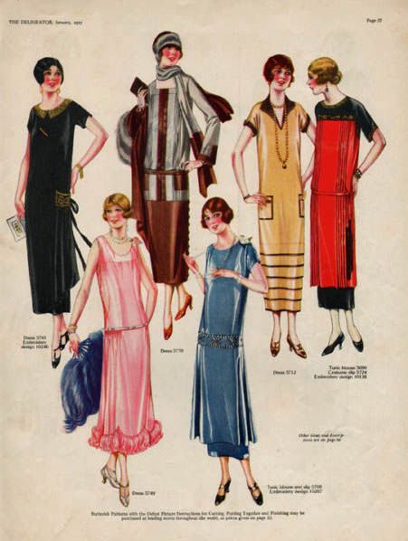 The Delineator January 1925 1925 Fashion, Roaring 20s Fashion, 1920s Looks, 1920s Fashion Women, 1920's Style, Patron Vintage, 1920's Fashion, The 20s, Vintage Brides