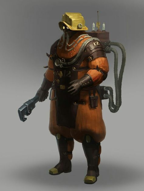 Underground Factory, Factory Worker, Dieselpunk, Samurai Gear, Concept Design, Jade, Entertainment, Media, Film