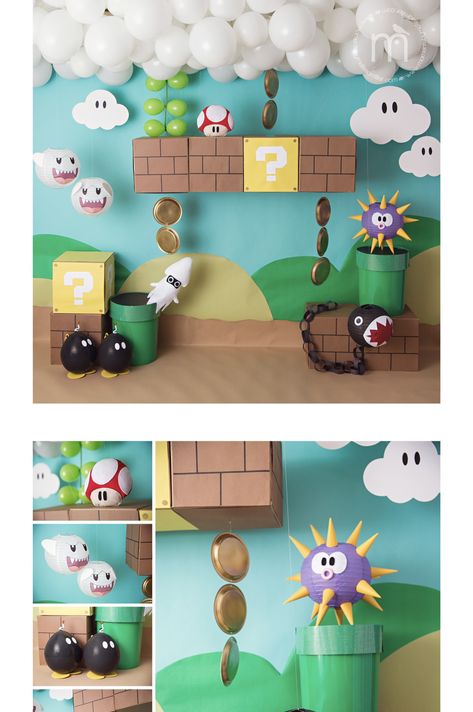 Mario Classroom Decorations, Diy Bowser Decorations, Mario Bros Props, Mario Cart Halloween Decorations, Super Mario Tunnel Diy, Mario World Decorations, Super Mario Props Diy, Mario Bros Trunk Or Treat Ideas, Mario Castle Diy