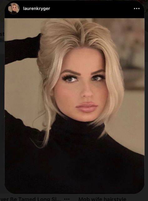 Old Hollywood Blonde Hair, Mob Wife Haircut, Mob Wife Hairstyles, Mob Wife Hair, Barbie Blonde Hair, Mob Wife Makeup, Blond Bombshell, Cute Hair Colors, Stylish Short Haircuts