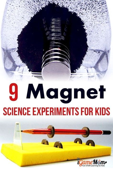 Magical magnet science experiments for kids to learn force and motion, static electricity, with dollar bill, cereal, iron powder. Fun science fair project ideas. Easy and fun STEM activities for kids of all ages. For physics and science class Magnet Experiments Middle School, Magnetic Science Fair Projects, Magnetic Experiments For Kids, Magnet Science Experiment, Science Fair Experiments, Simple Stem Activities, Science Technology Engineering Math, Magnets Science, Magnet Activities