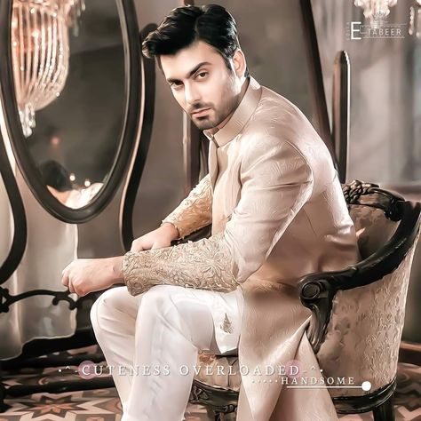 Dress For Man, Party Dress For Man, Shadi Season, Sadaf Fawad Khan, Fawad Khan, Groom Dress Men, Wedding Outfits For Groom, Fashion Models Men, Groom Photoshoot