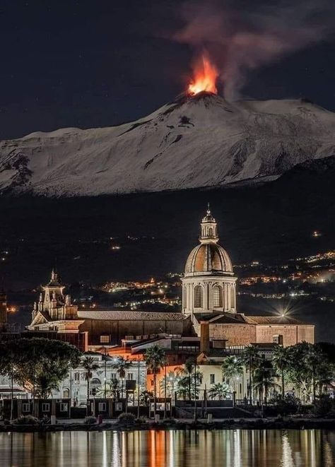 I ❤️ SICILY | Best Places and Travel Tips | Mount Etna shown from the port of Riposto in Catania, Sicily | Facebook Have A Wonderful Evening, Catania Sicily, Mount Etna, Eternal Summer, Sicily Italy, Catania, Nature Images, European Travel, Sicily