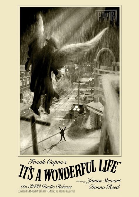 It's A Wonderful Life Poster, Life Movie Poster, Paul Butcher, Wonderful Life Movie, George Bailey, Old Movie Poster, It’s A Wonderful Life, Frank Capra, Movie Synopsis