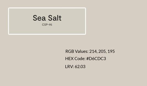 Light Gray Benjamin Moore Sea Salt Color Sea Salt Benjamin Moore, Benjamin Moore Sea Salt, Sea Salt Color, Sw Sea Salt, Sea Salt Paint, Light Grey Paint Colors, Sea Salt Sherwin Williams, Beach Style Decorating, Greige Paint Colors