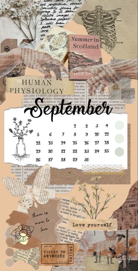 September Asthetic Wallpers Iphone, September Collage, September Wallpaper Aesthetic, September Background, September Wallpaper, December Wallpaper, Calendar Background, Theme Wallpaper, September Calendar