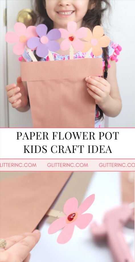 Looking for paper flower pot craft ideas? Make these DIY cardboard construction paper flower pots! They're simple to make and would be a great gift for Mother's Day, Easter, or anytime. It's the perfect springtime craft that uses supplies you probably already have at home! Your kids will love making these as a gift or as a fun birthday party or classroom craft project! Crafts With Construction Paper, Construction Paper Diy, Construction Paper Flowers, Diy Landscaping Ideas, Diy Water Fountain, Construction Paper Crafts, Book Drawing Ideas, Scratch Book, Flower Pot Crafts