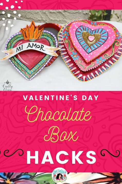 Eight Chocolate Box Hacks - The Crafty Chica Candy Box Ideas, Box Hacks, Valentine Diy, Heart Shaped Candy, Fun Projects For Kids, Valentines Day Chocolates, Giant Candy, Valentine Chocolate, Homemade Valentines