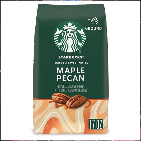 Starbucks Ground Coffee Maple Pecan Flavored Coffee Naturally Flavored 100% Arabica 1 bag (17 oz) Starbucks Ground Coffee, Coffee Filter Baskets, Starbucks Flavors, Nestle Coffee, Light Roast Coffee, Toffee Nut, Dried Food, Arabica Coffee Beans, Flavored Coffee