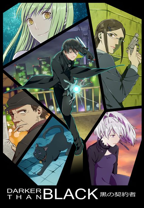 darker than black, amber, huang, hei, mao, misaki kirihara, yin Darker Than Black, Hirunaka No Ryuusei, Detective Novels, Anime Watch, Anime Recommendations, All Anime, Sherlock Holmes, Anime Shows, Me Me Me Anime