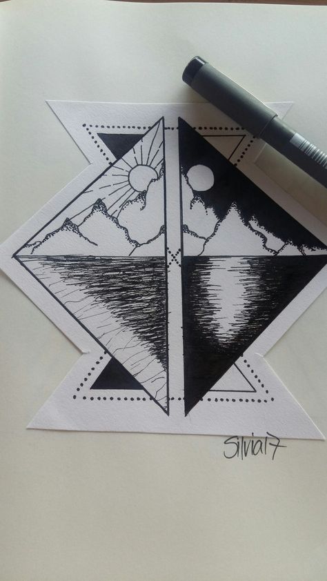 Day and Night/ Moon and Sun/  Mountain Geometry/ Tattoo idea Day And Night Couple Tattoo, Day Night Tattoo, Night And Day Tattoo, Night Sky Tattoos, Camping Tattoo, Partner Tattoos, Sky Tattoos, Night Tattoo, Sister Tattoo