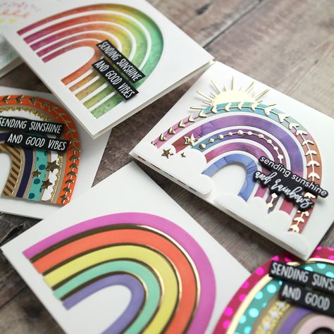 Rainbow Cards, Rainbow Card, Honey Bee Stamps, We R Memory Keepers, Rainbow Cloud, Some Cards, Diy Christmas Tree, Hero Arts, Cool Posters