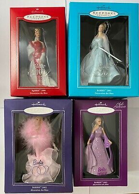 Hallmark Keepsake Holiday Porcelain Barbie Ornaments 2000-2003 | eBay Hallmark Barbie Ornaments, Barbie Ornaments, Barbie Collectibles, Rhode Island History, Christmas Barbie, Vintage Barbie Clothes, Barbie Dress Fashion, Hallmark Keepsake Ornaments, Hallmark Ornaments