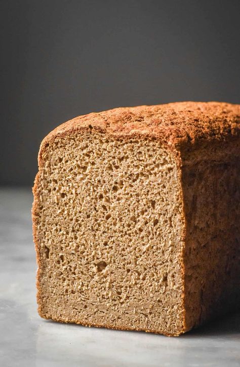 Teff bread that is gluten free, vegan, xanthan gum free and nut free. A delicious and wholesome loaf made of majority white teff flour. Fluffy Gluten Free Bread, Teff Flour Recipes, Teff Bread, Gluten Free Buckwheat Bread, Buckwheat Bread, Yeast Free Breads, Teff Flour, Bread Gluten Free, Gluten Free Yeast Free