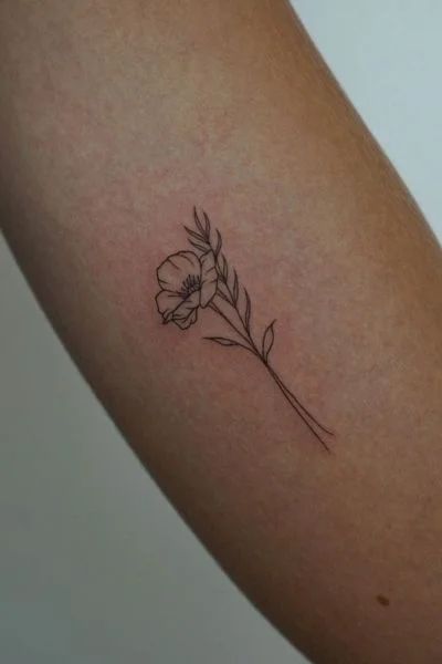 Exploring the World of Poppy Flower Tattoos - Tweakbee Poppy Flower Tattoo Wrap Around, Small Poppy Tattoos For Women, Poppy Flower Shoulder Tattoo, Small Poppy Tattoo Simple, Poppy Tattoo On Wrist, Poppy Sketch Simple, Two Poppy Flower Tattoo, Poppy And Cosmos Tattoo, Poppyseed Flower Tattoo