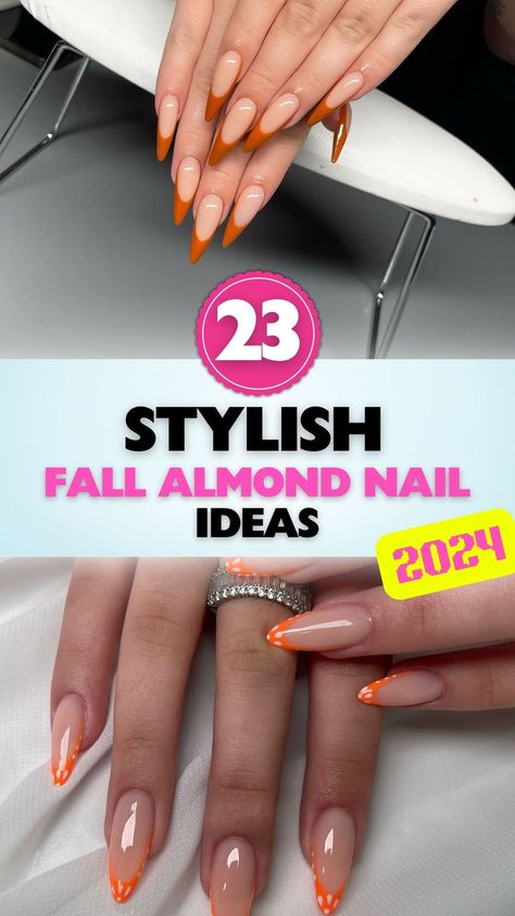 Elevate your autumn style with these chic fall almond nail designs, featuring the latest trends and timeless elegance for any occasion. Almond Nail Ideas, Fall Almond Nails, Nail Parlour, Almond Nail Designs, Fall Chic, Almond Nails Designs, Almond Nail, Nails 2024, Autumn Nails