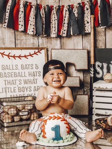 Baseball First Birthday Cake Smash, One Year Baseball Party 1st Birthdays, Half Birthday Baseball Theme, April Birthday Party Themes Boy, Rookie Year Birthday Pictures, Rookie Of The Year First Birthday Cake Smash, Vintage Baseball 1st Birthday Party, Halfway To First Baseball Birthday, Baseball One Year Pictures